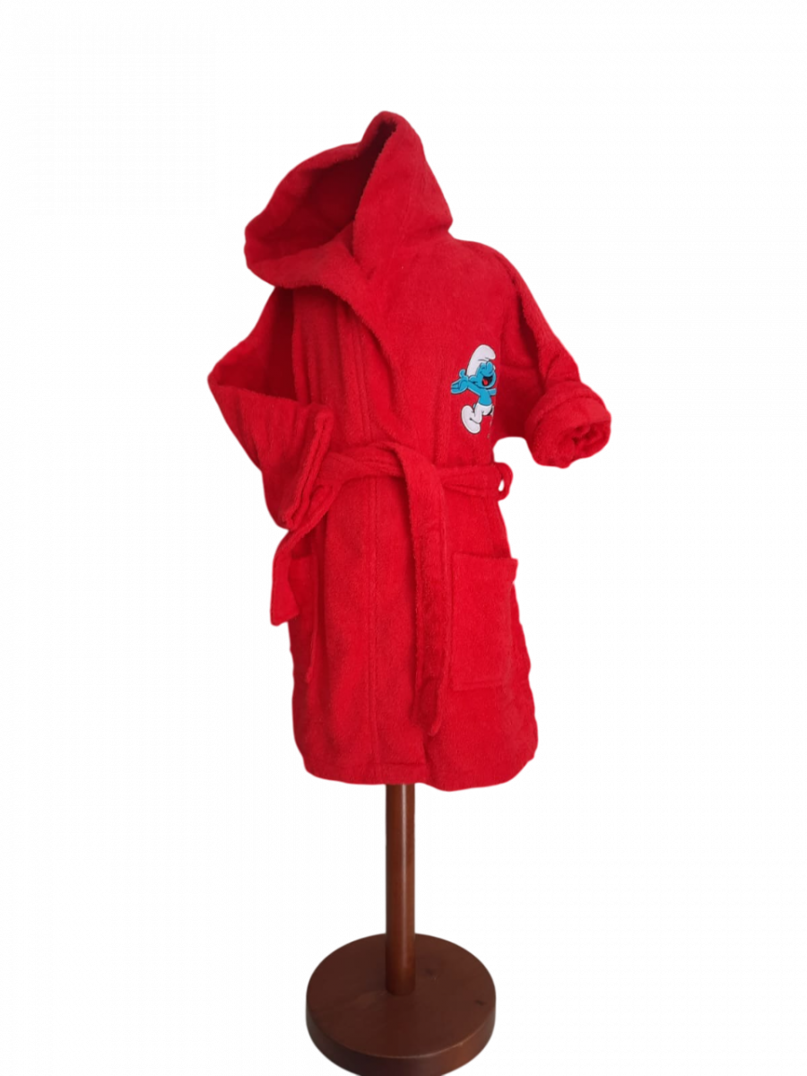 ZUCCHI ACCAPPATOIO BIMBO/A RICAMATO CON CAPPUCCIO PUFFO POIS 4-6 ANNI ROSSO