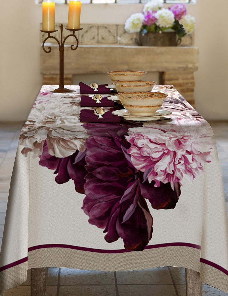 TOVAGLIA DA TAVOLA 180X270 CON 12 TOVAGLIOLI FICO D'INDIA.