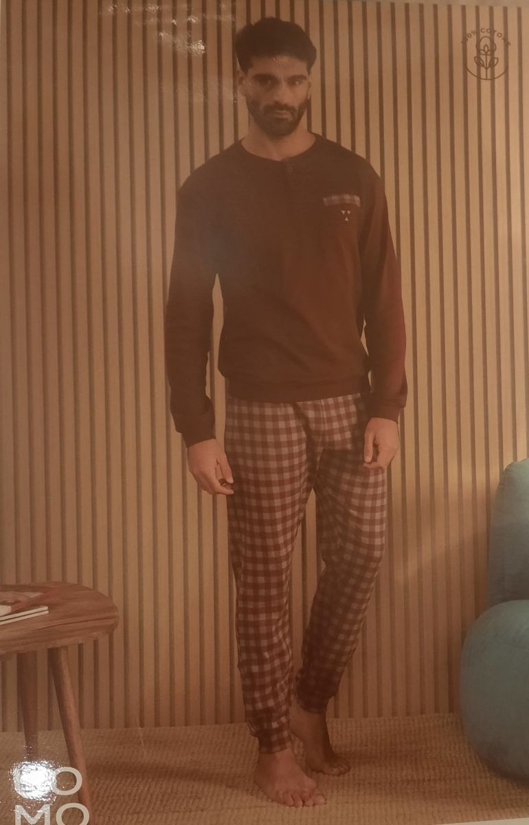 PIGIAMA UOMO CALDO COTONE GIROCOLLO CON POLSINI FC2911AB NOI DI NOTTE