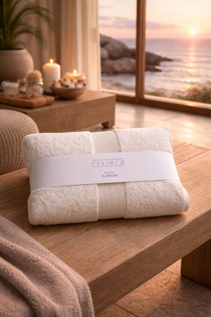 ACCAPPATOIO CON CAPPUCCIO JAQUARD GROOVY STRIPE RIVIERA