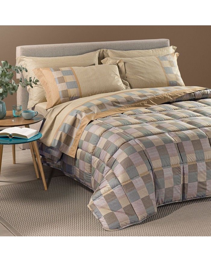 TRAPUNTA CALEFFI IN MORBIDA MICROFIBRA MATRIMONIALE DAMASCO